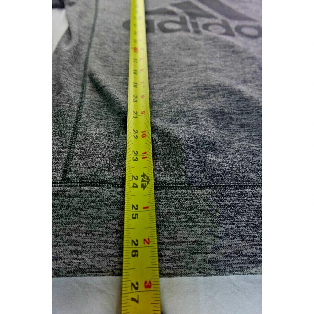 ADIDAS Gray Black Marled Print Climawarm Long Sleeve‎ Sweater Top M Pullover